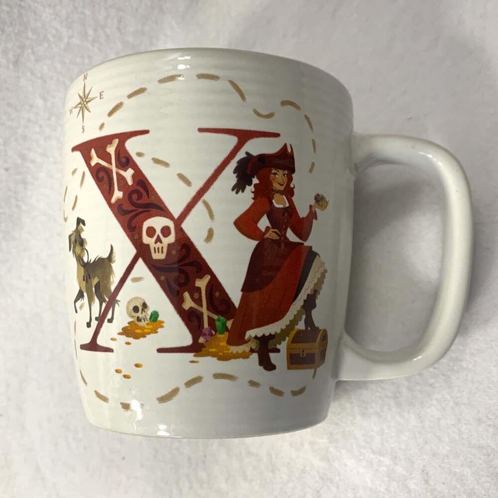 Disney Parks ABC Collection Coffee Mug Letter X is for X Marks the Spot Pirates